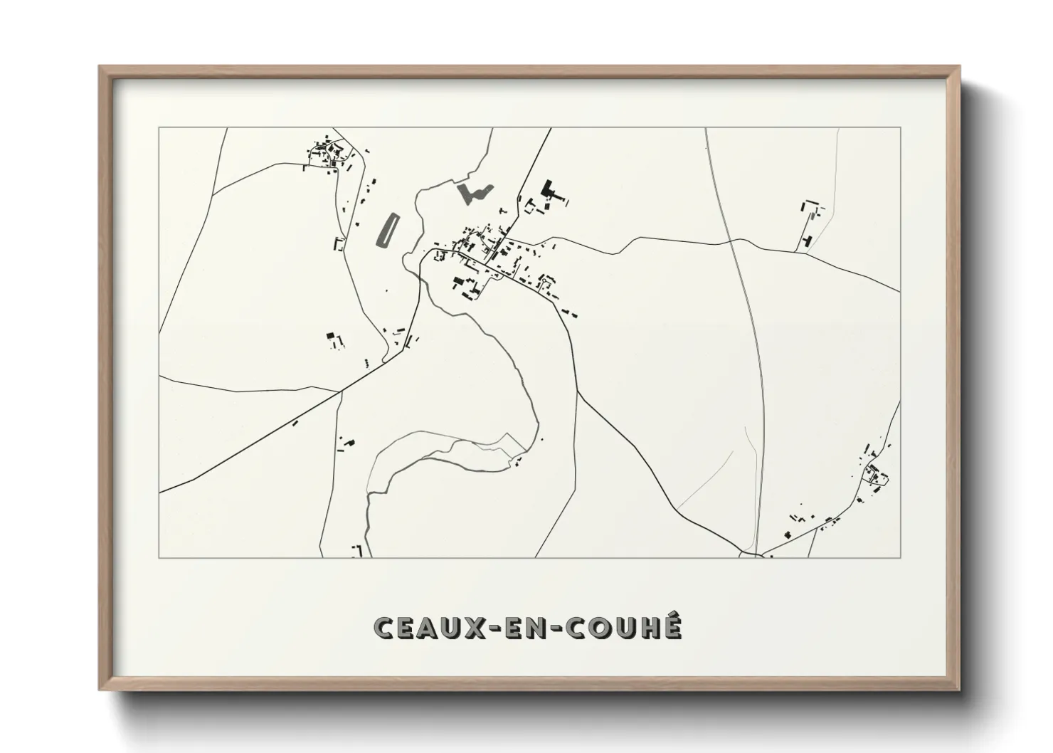 Une affiche de carte sur Ceaux-en-Couhé