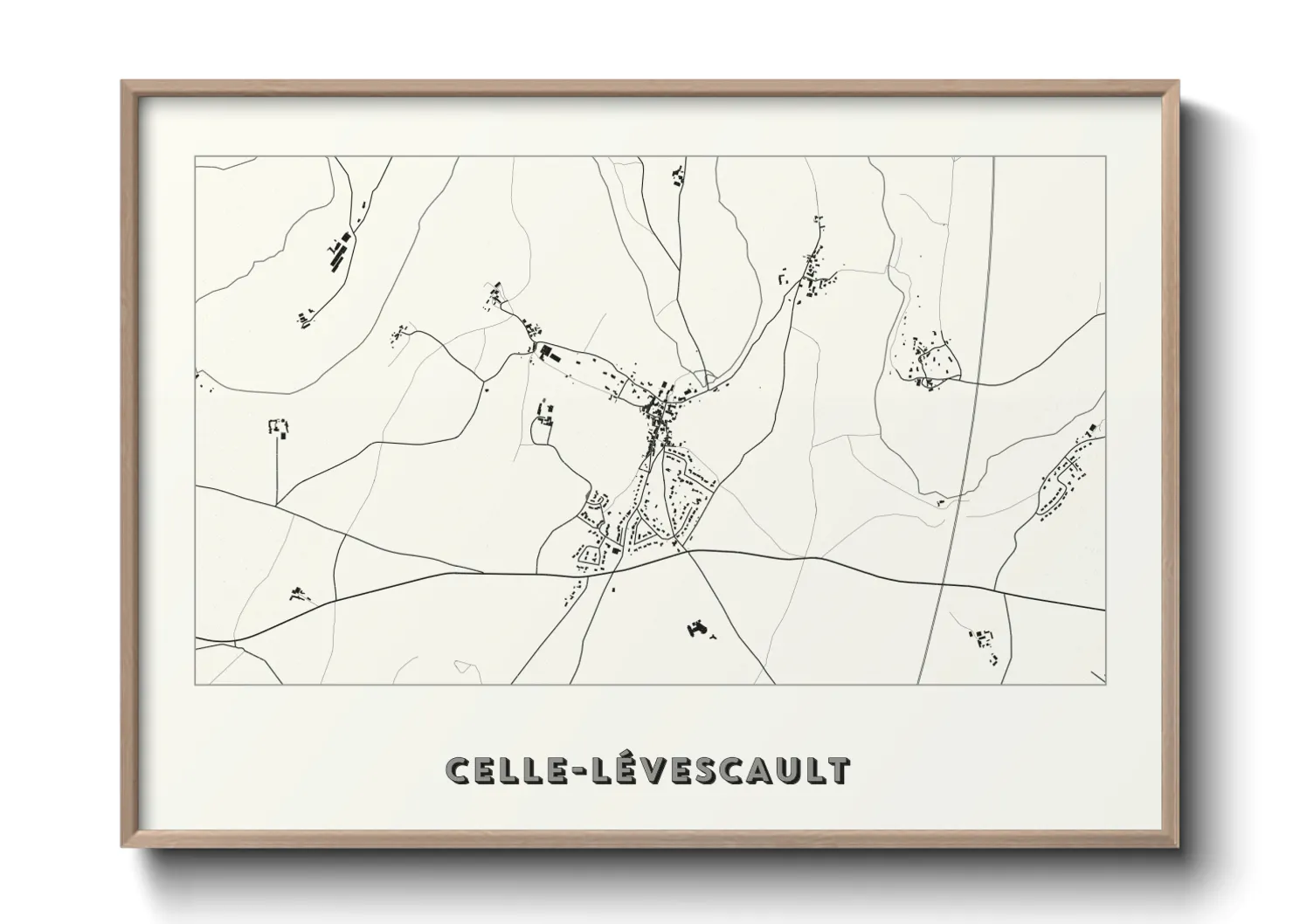 Une affiche de carte sur Celle-Lévescault