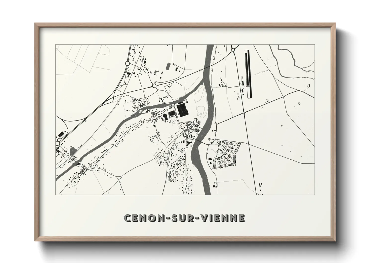 Une affiche de carte sur Cenon-sur-Vienne