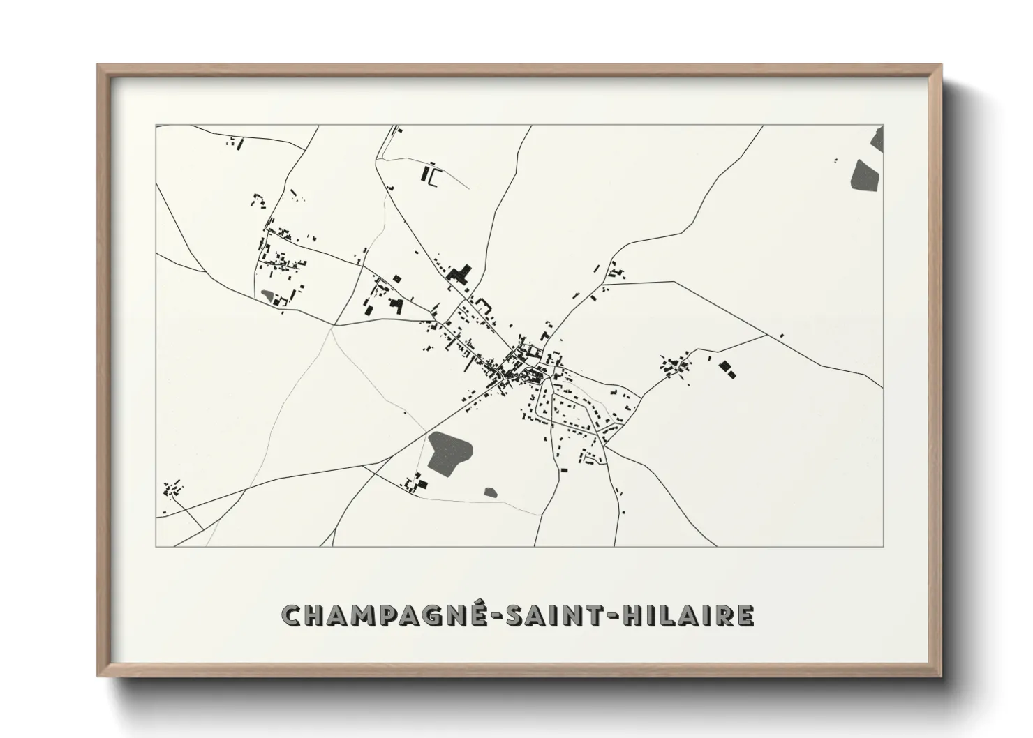 Une affiche de carte sur Champagné-Saint-Hilaire