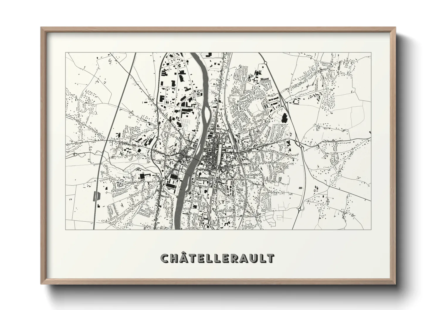 Une affiche de carte sur Châtellerault