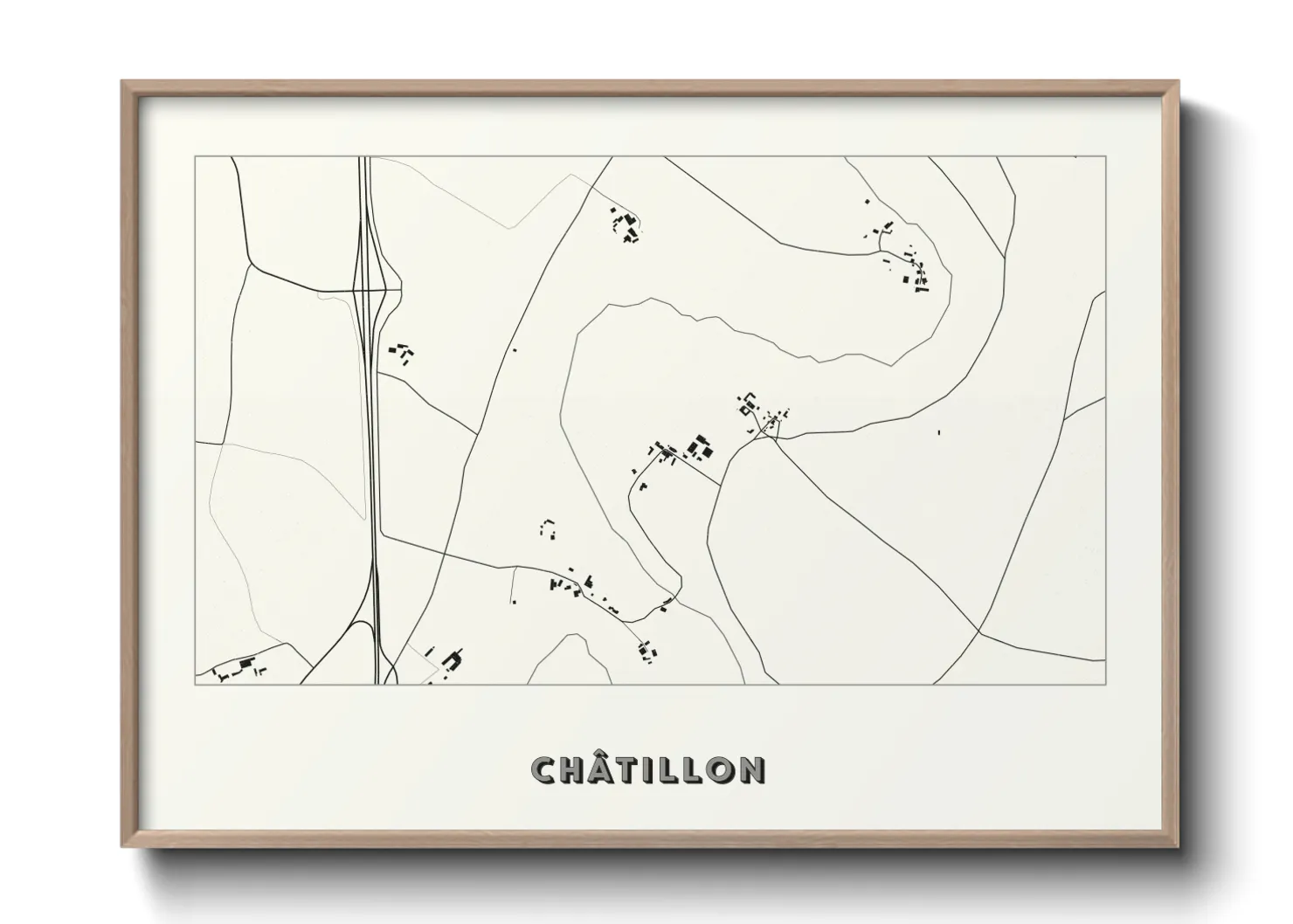 Une affiche de carte sur Châtillon