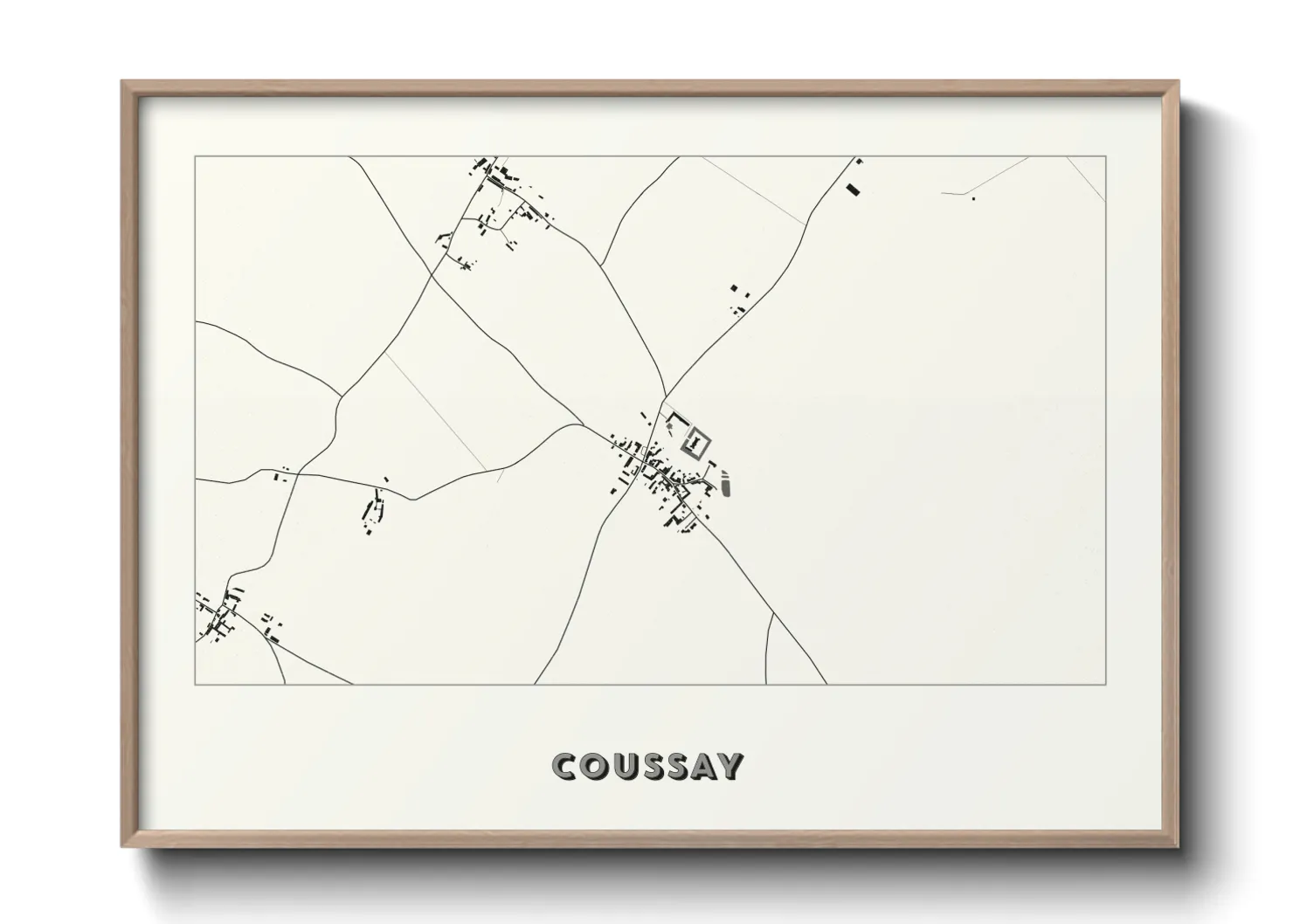 Une affiche de carte sur Coussay
