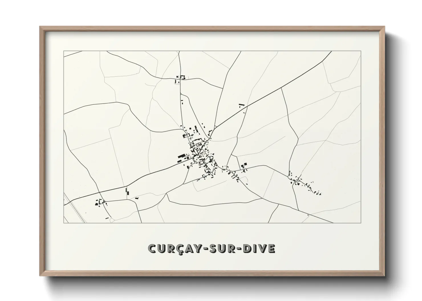 Une affiche de carte sur Curçay-sur-Dive