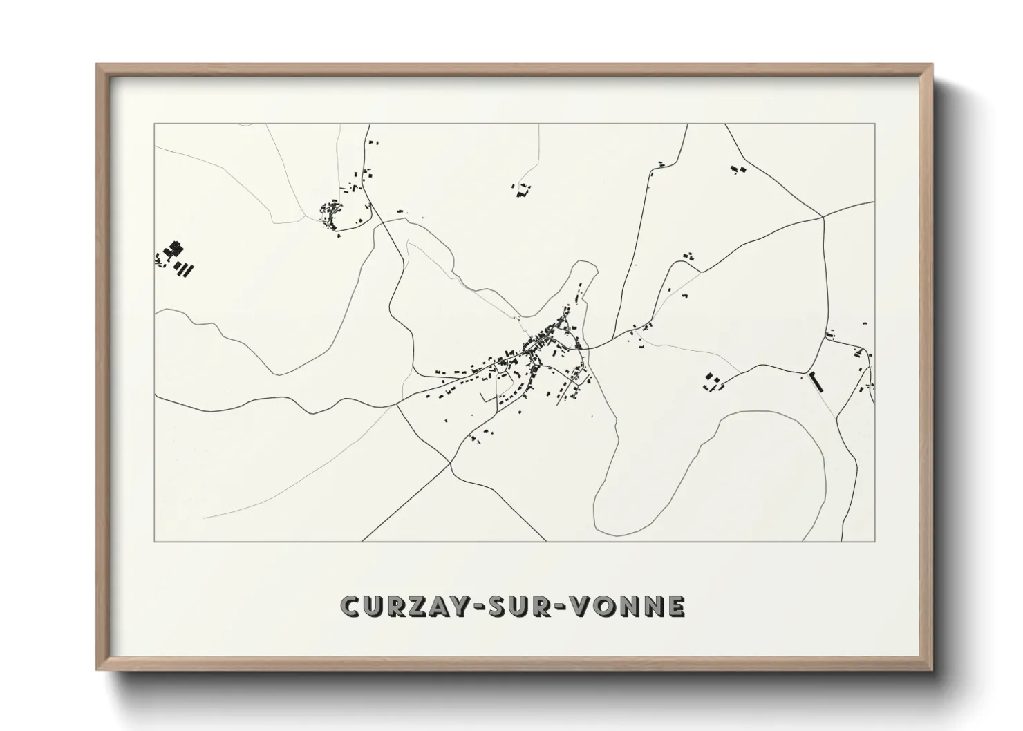 Une affiche de carte sur Curzay-sur-Vonne