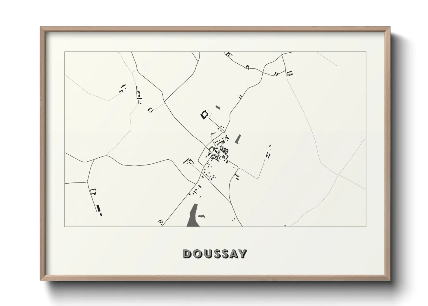 Une affiche de carte sur Doussay