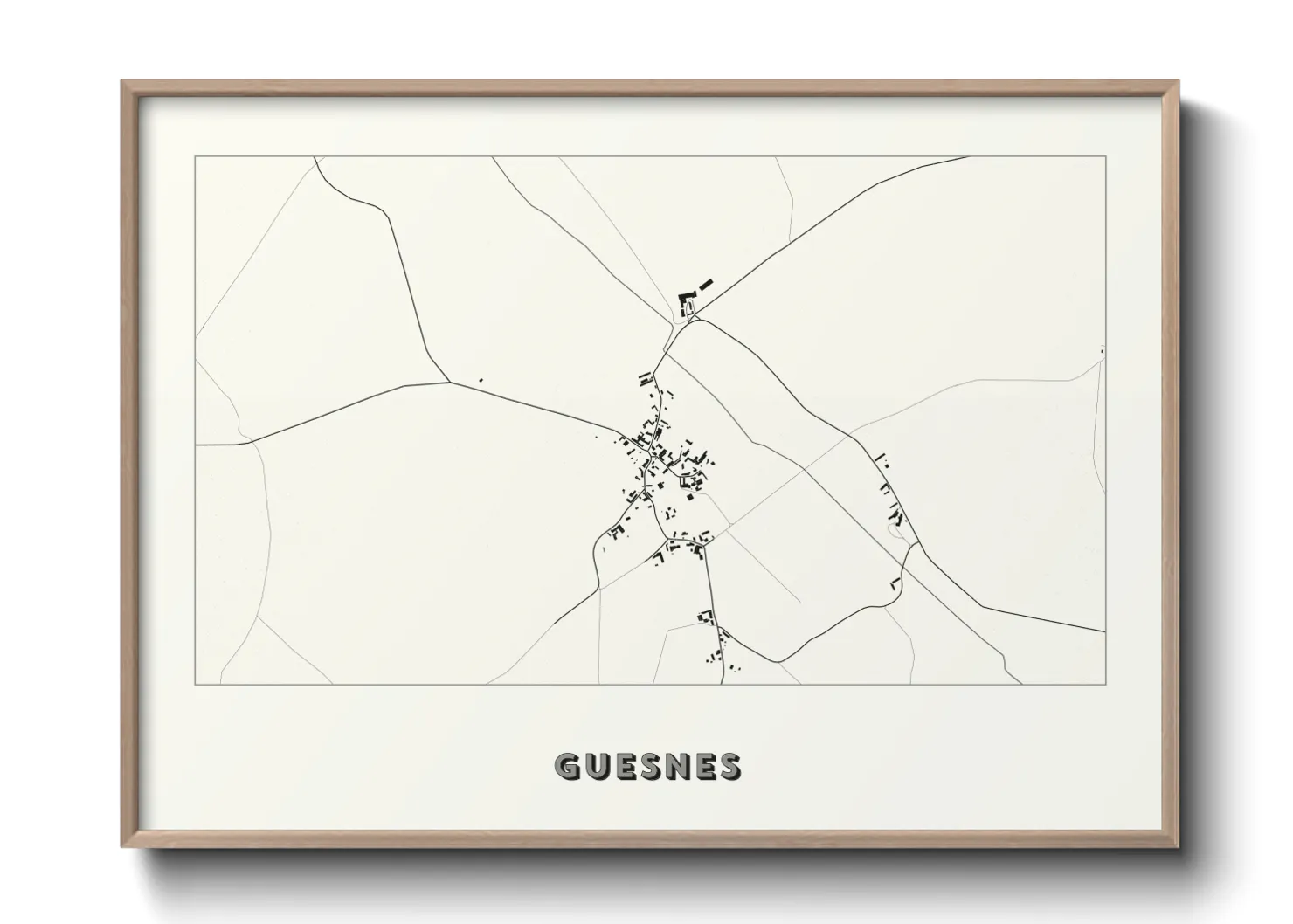 Une affiche de carte sur Guesnes