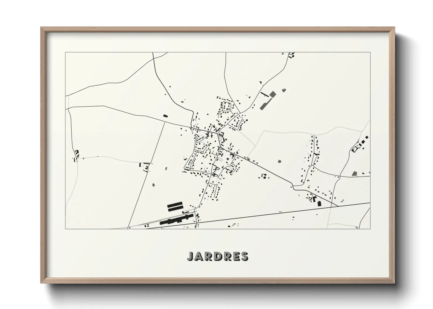 Une affiche de carte sur Jardres