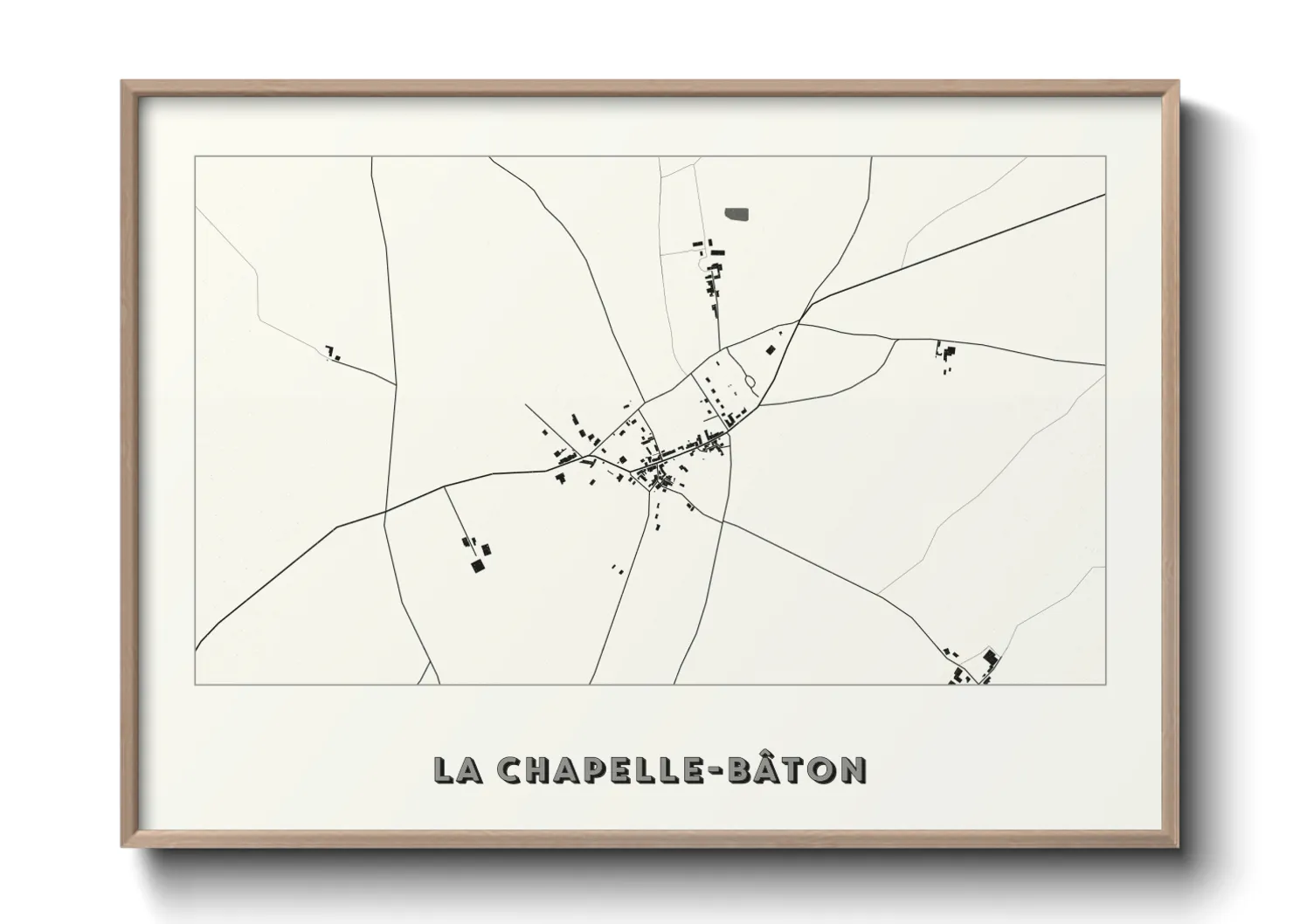 Une affiche de carte sur La Chapelle-Bâton