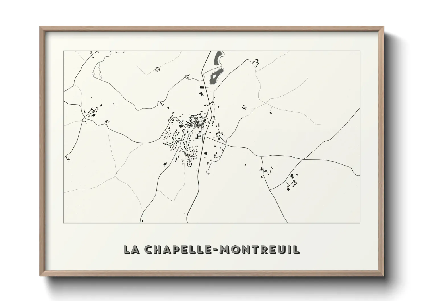 Une affiche de carte sur La Chapelle-Montreuil