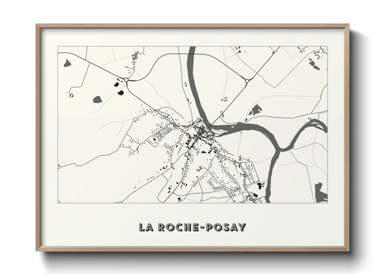 Une affiche de carte sur La Roche-Posay