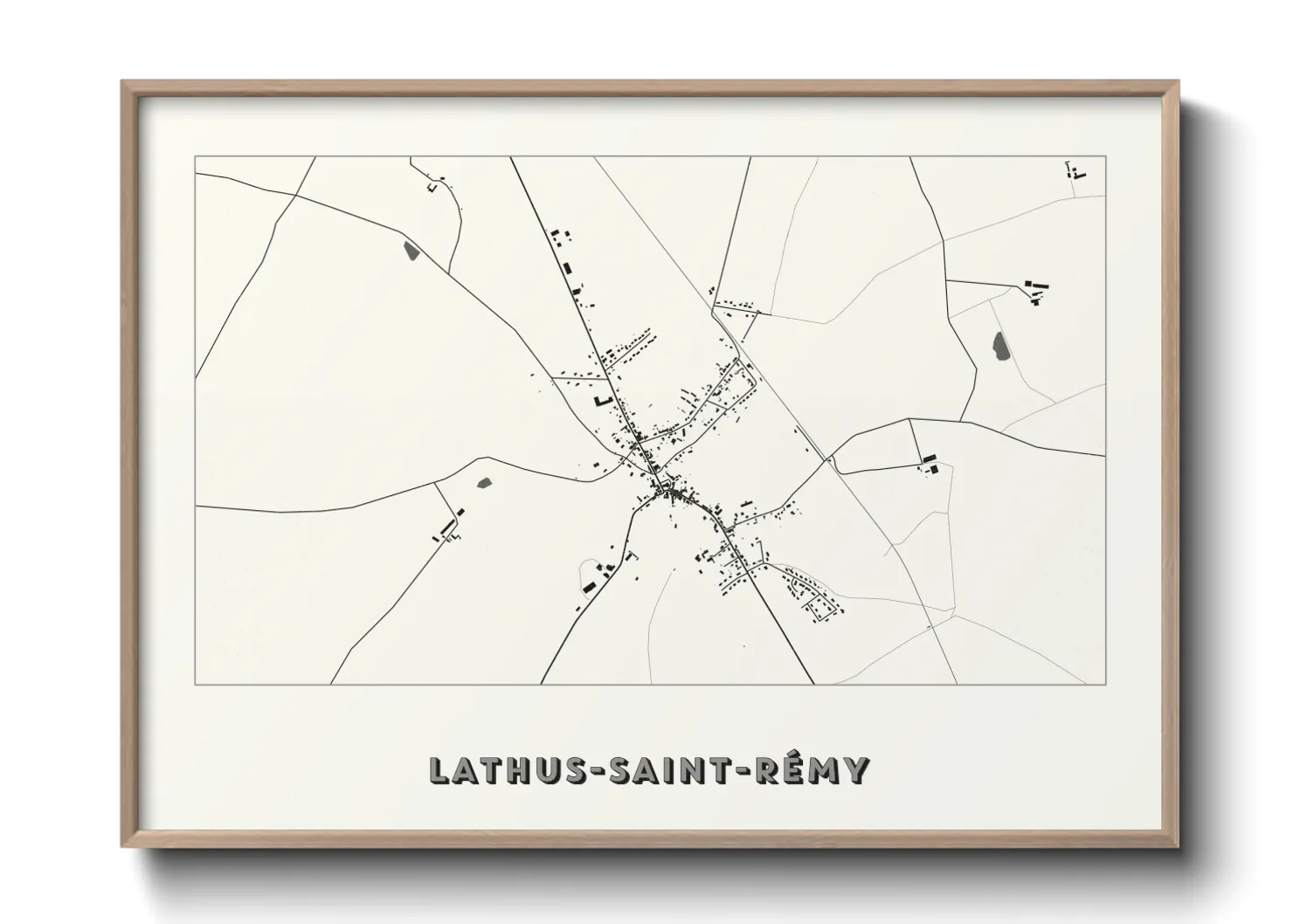 Une affiche de carte sur Lathus-Saint-Rémy