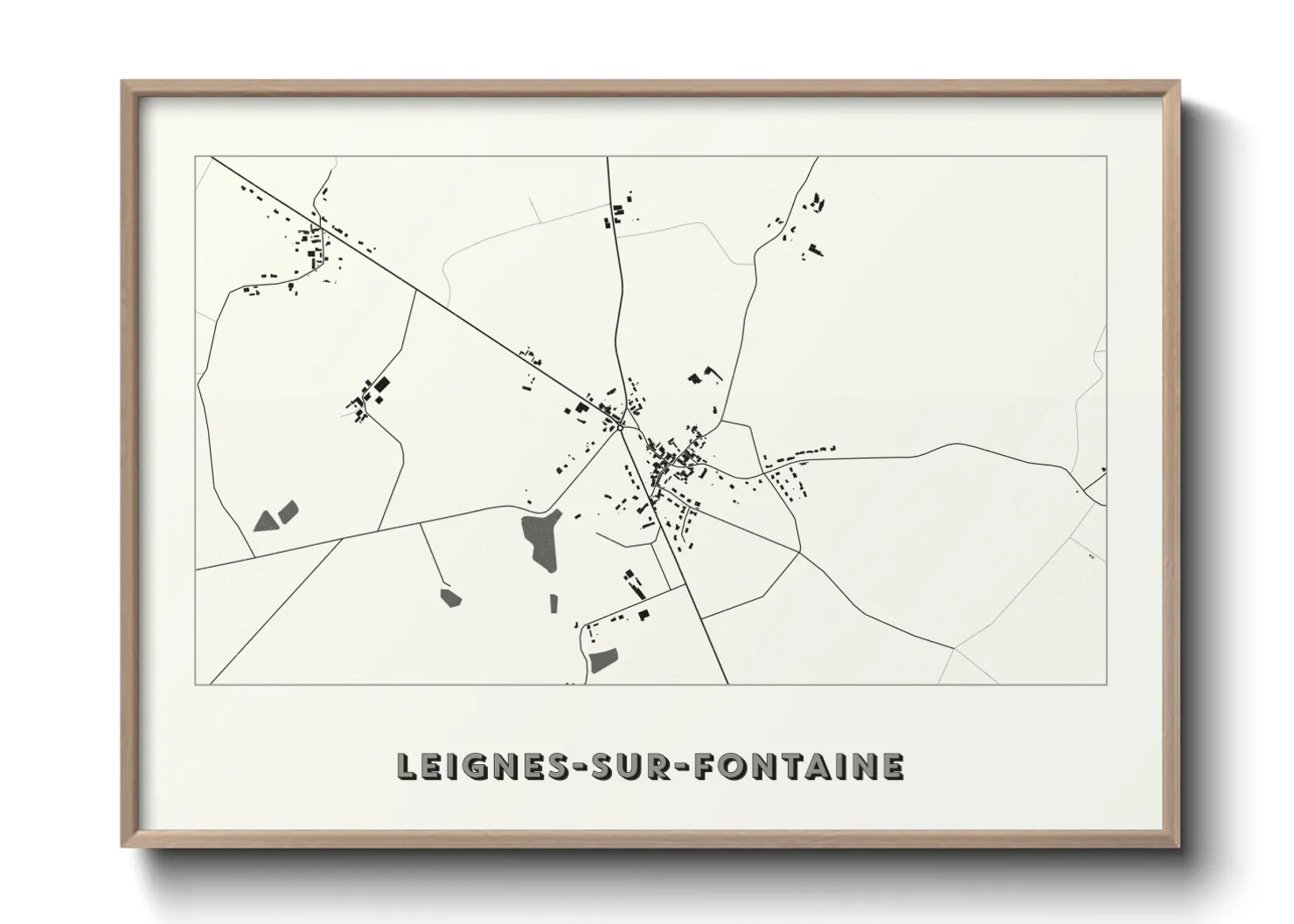 Une affiche de carte sur Leignes-sur-Fontaine