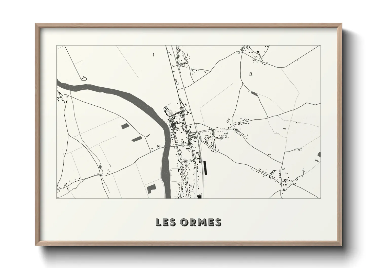 Une affiche de carte sur Les Ormes