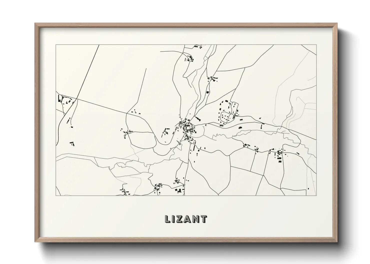 Une affiche de carte sur Lizant