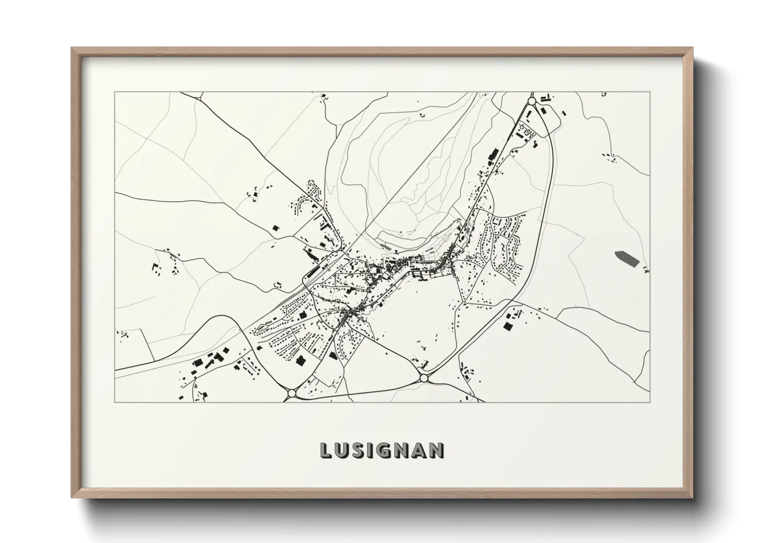 Une affiche de carte sur Lusignan