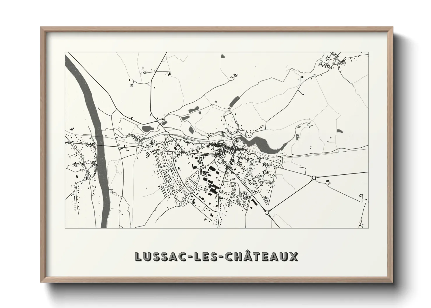 Une affiche de carte sur Lussac-les-Châteaux