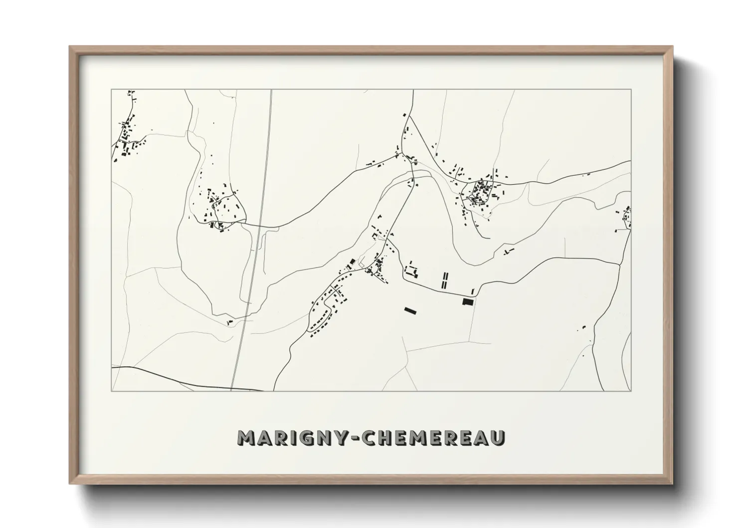 Une affiche de carte sur Marigny-Chemereau