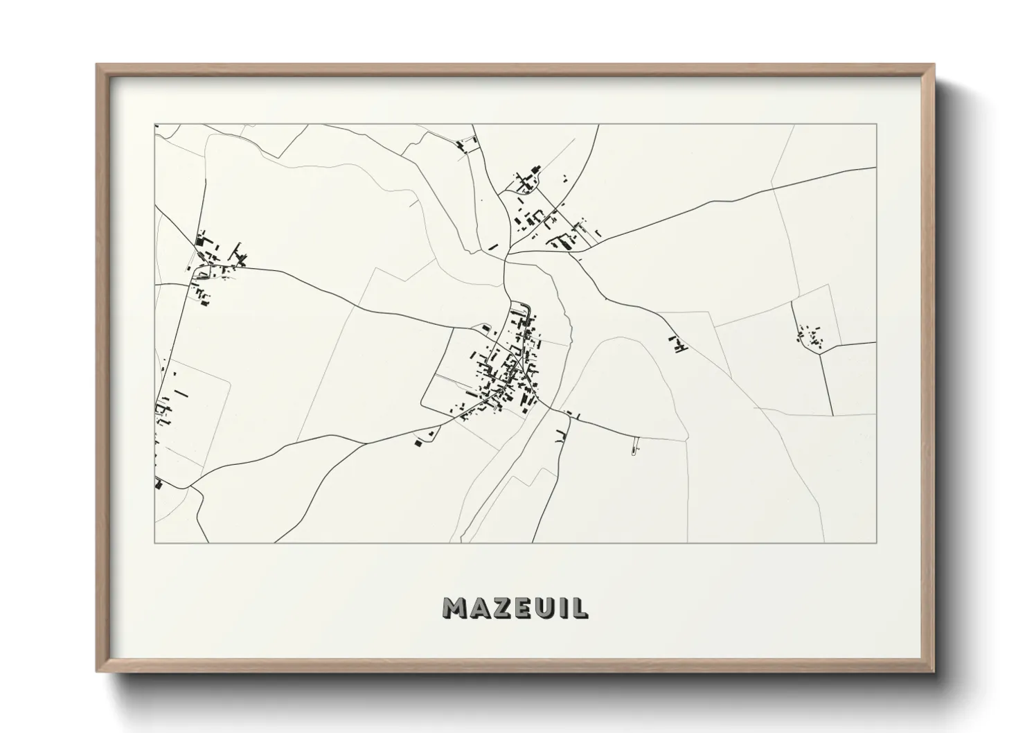 Une affiche de carte sur Mazeuil