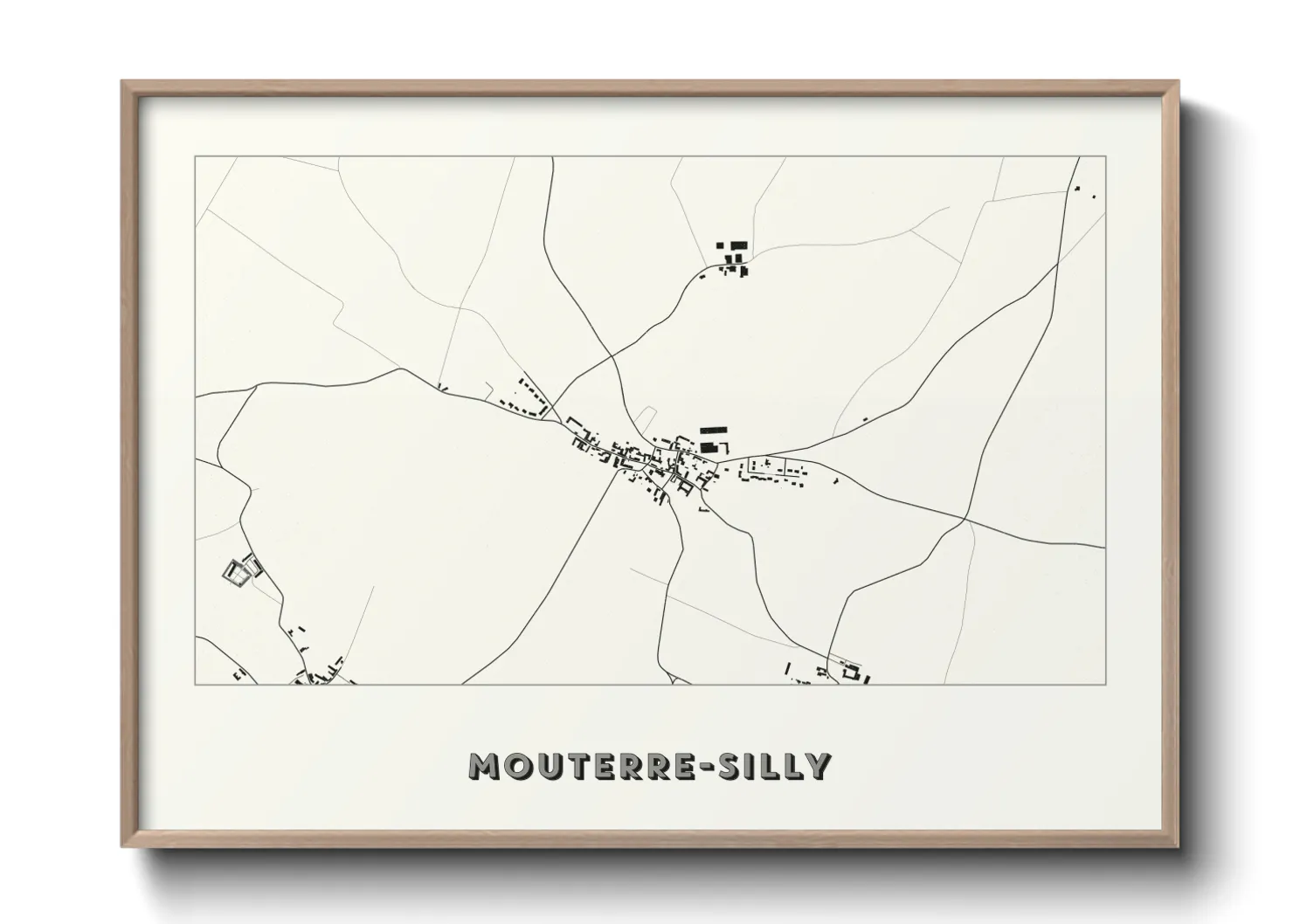 Une affiche de carte sur Mouterre-Silly