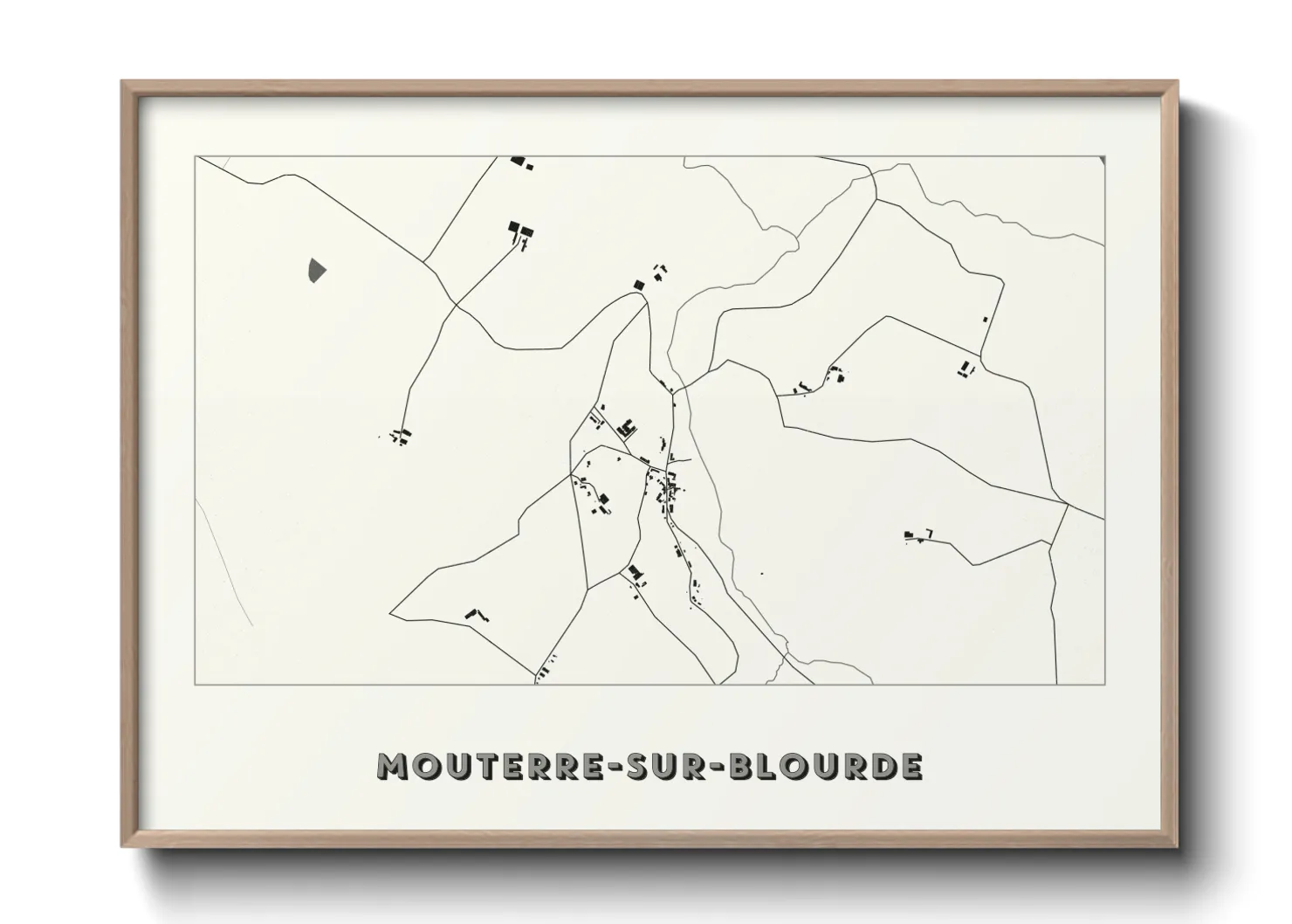 Une affiche de carte sur Mouterre-sur-Blourde