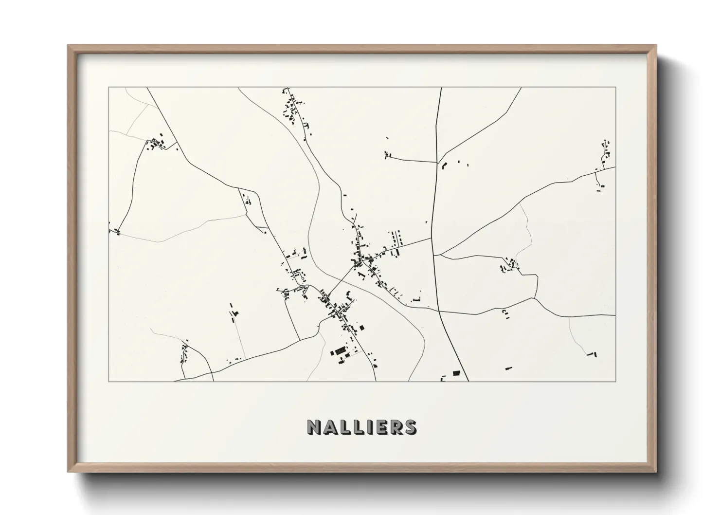 Une affiche de carte sur Nalliers