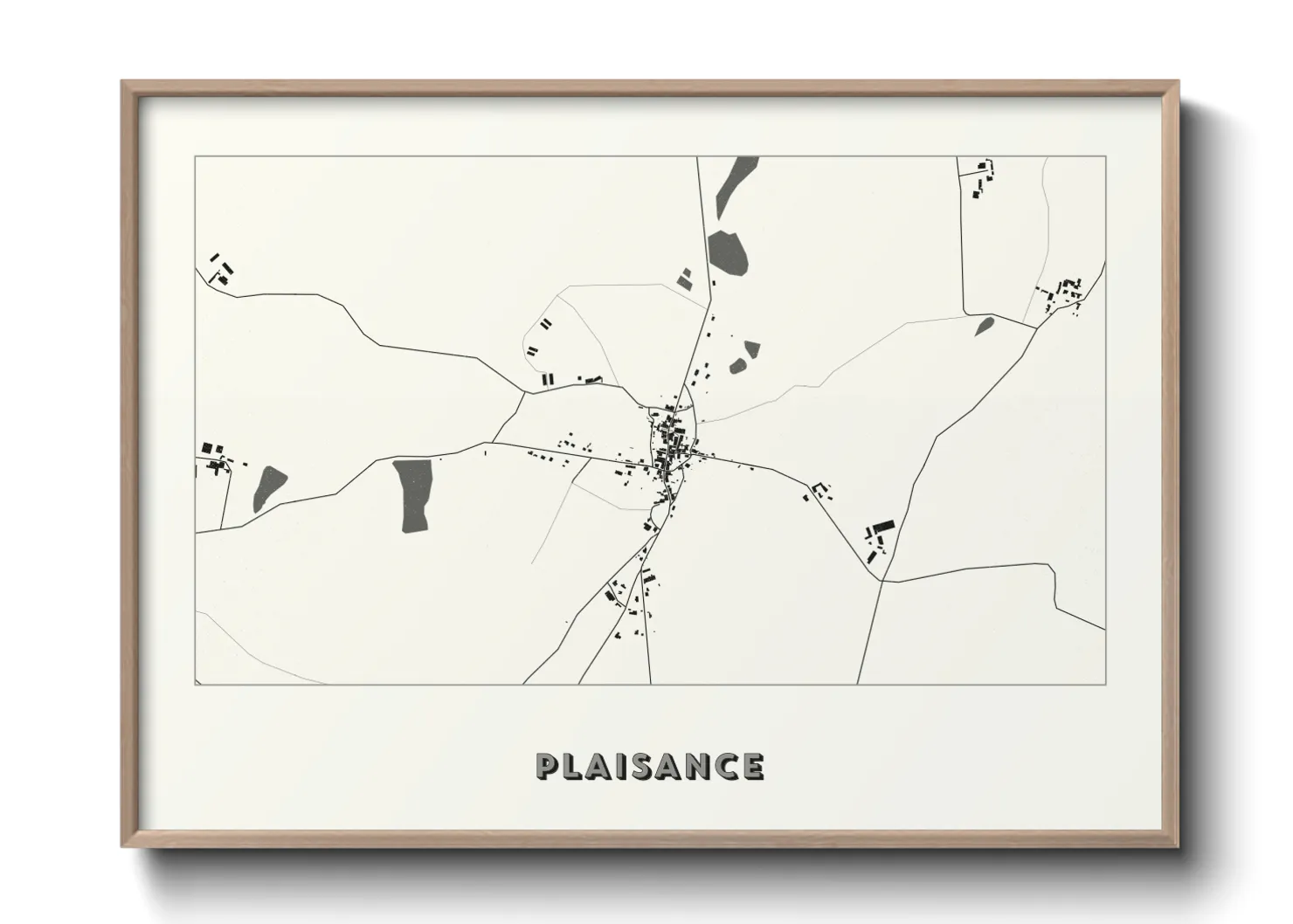 Une affiche de carte sur Plaisance