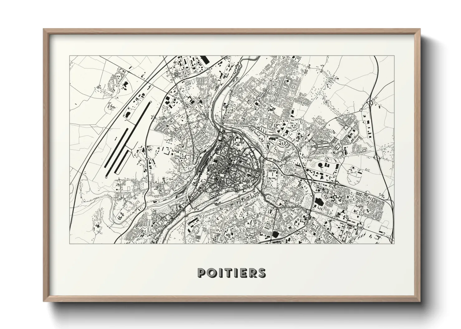 Une affiche de carte sur Poitiers