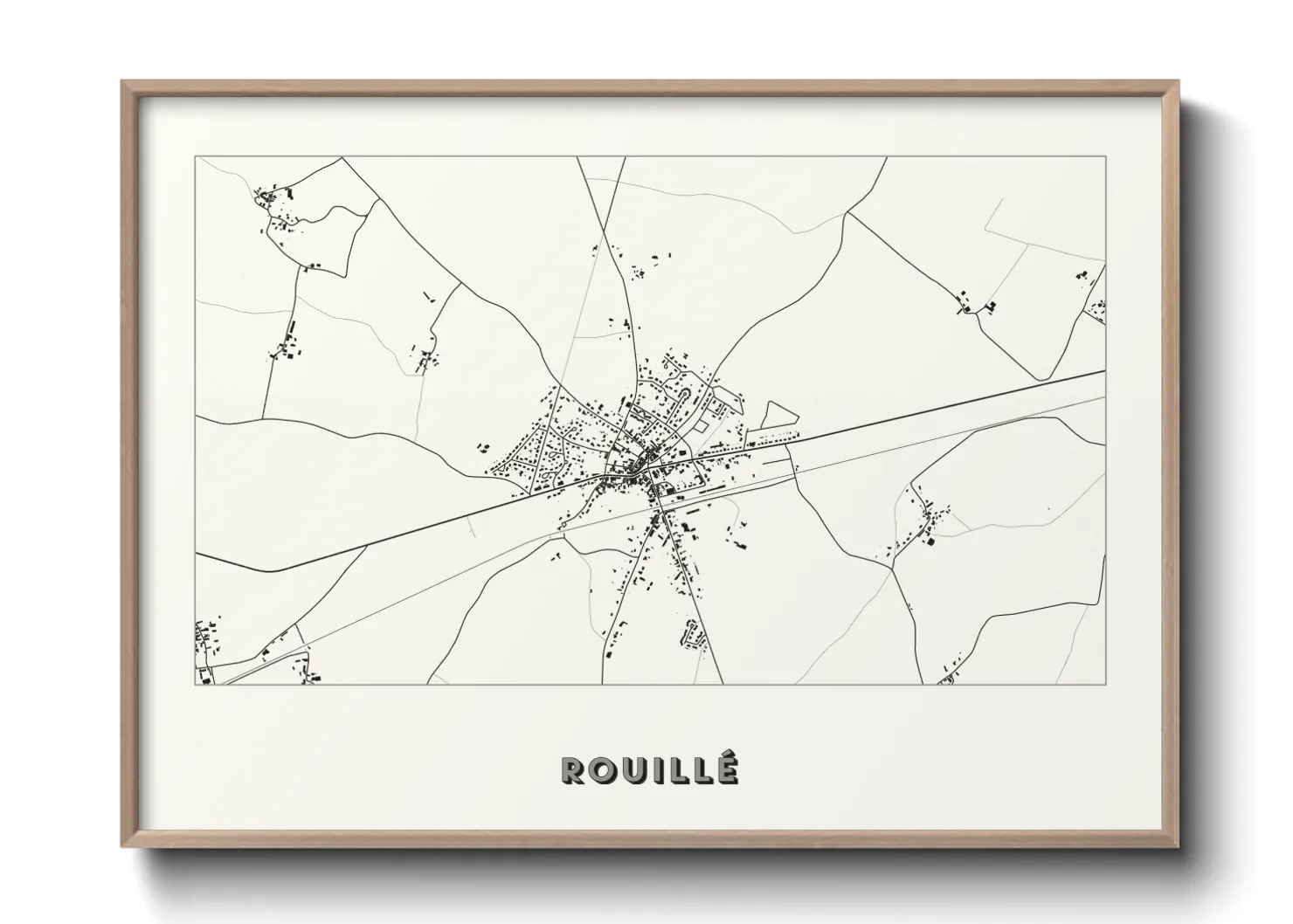 Une affiche de carte sur Rouillé
