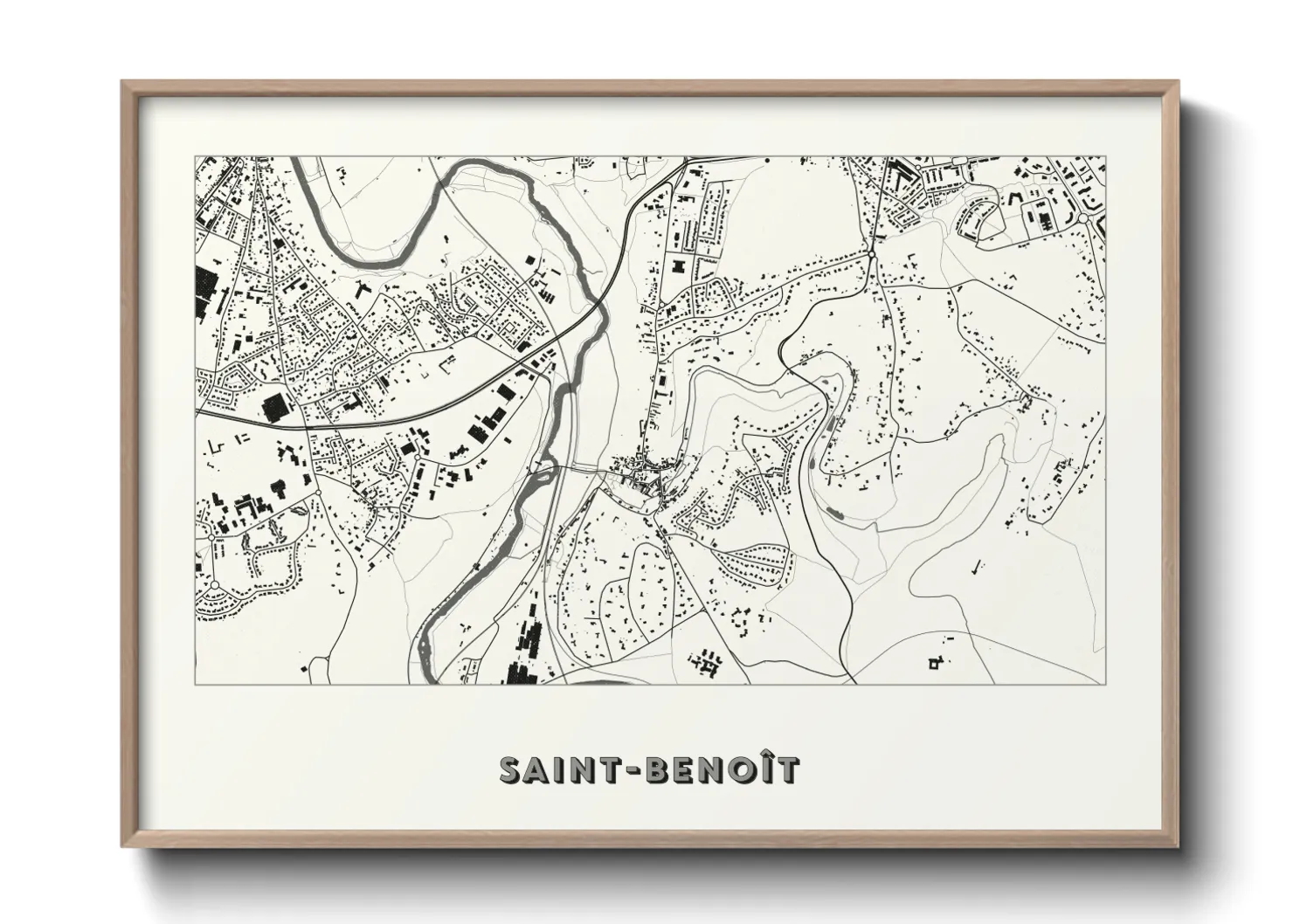 Une affiche de carte sur Saint-Benoît