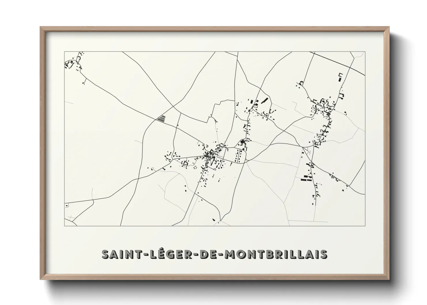 Une affiche de carte sur Saint-Léger-de-Montbrillais