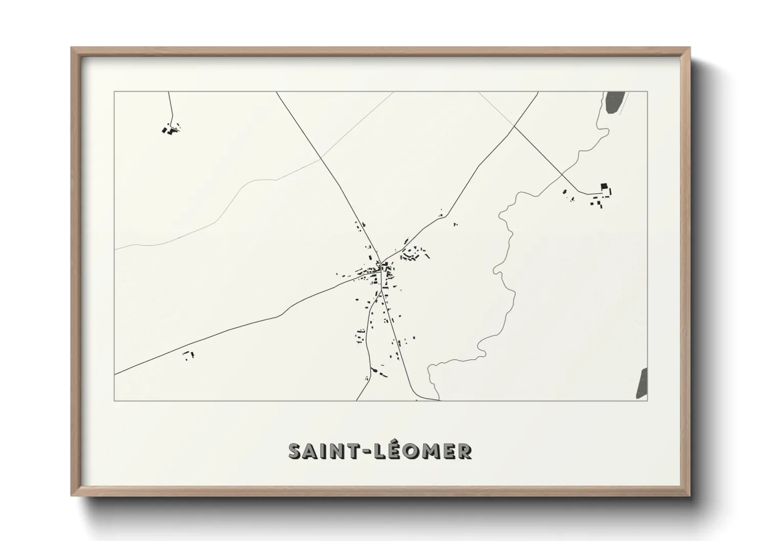 Une affiche de carte sur Saint-Léomer