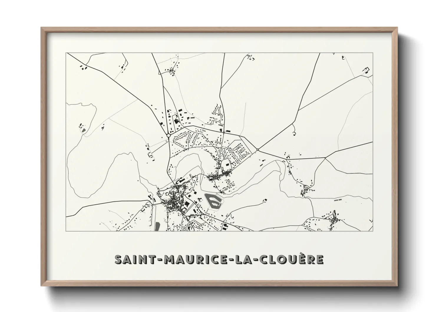 Une affiche de carte sur Saint-Maurice-la-Clouère