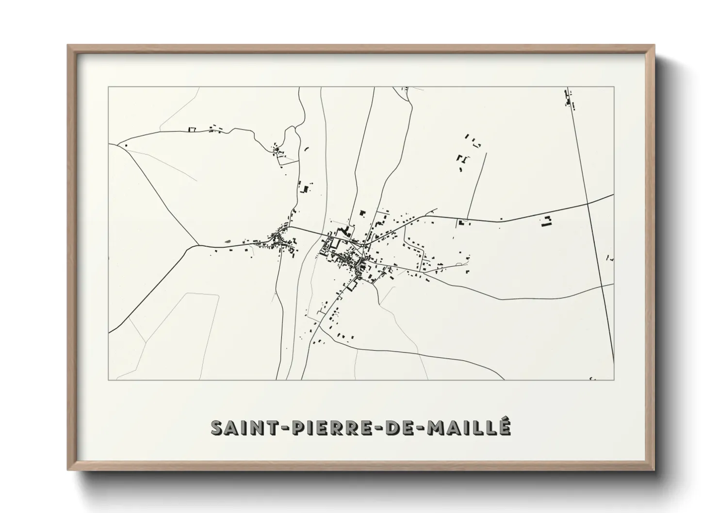 Une affiche de carte sur Saint-Pierre-de-Maillé