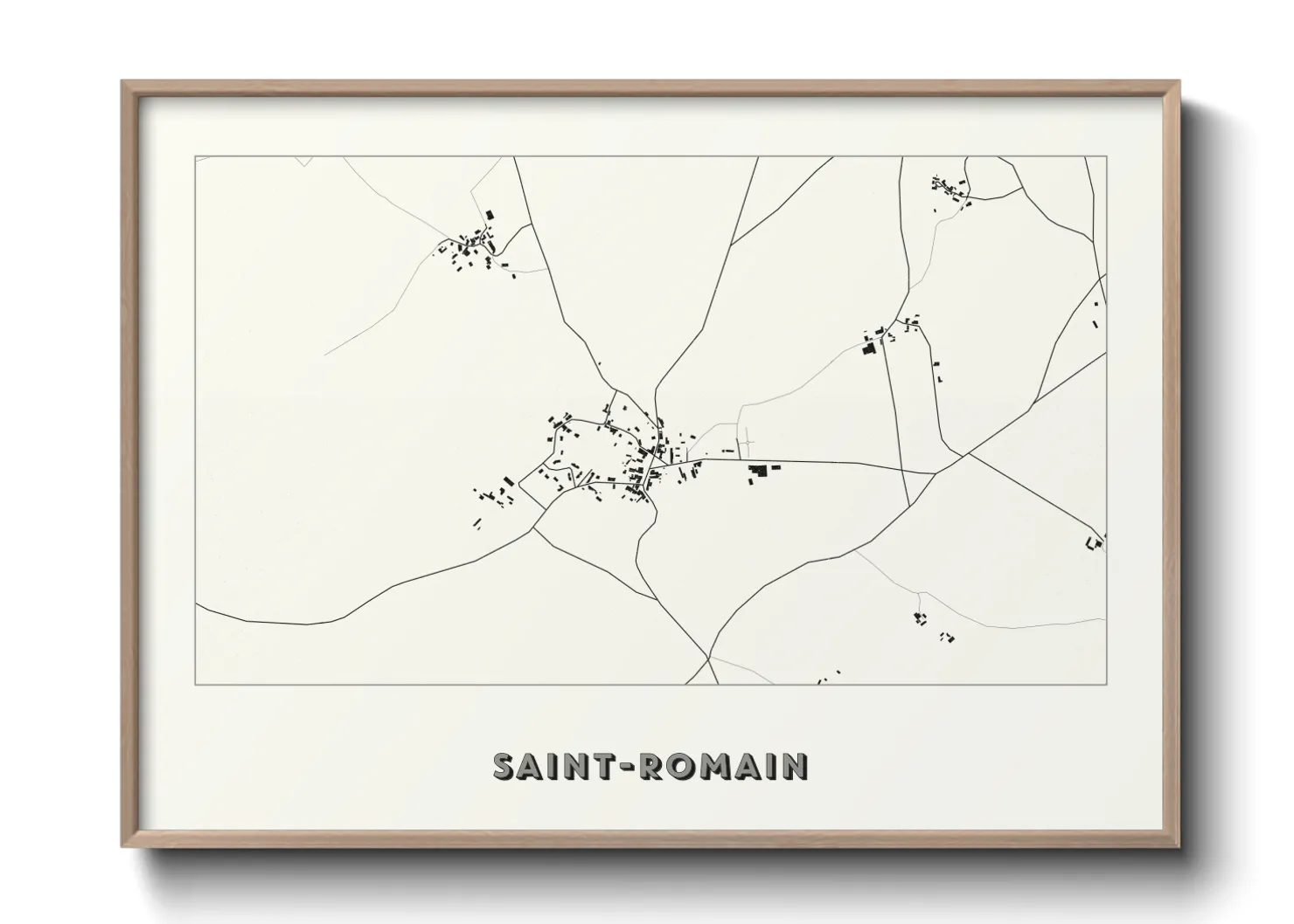 Une affiche de carte sur Saint-Romain