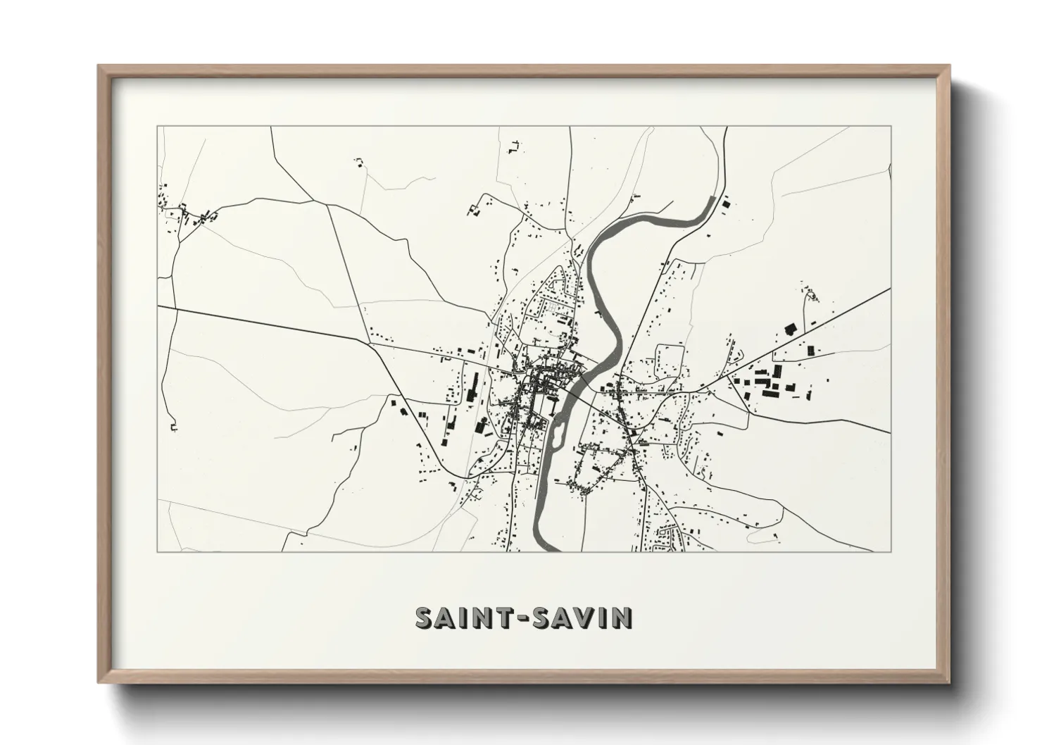 Une affiche de carte sur Saint-Savin