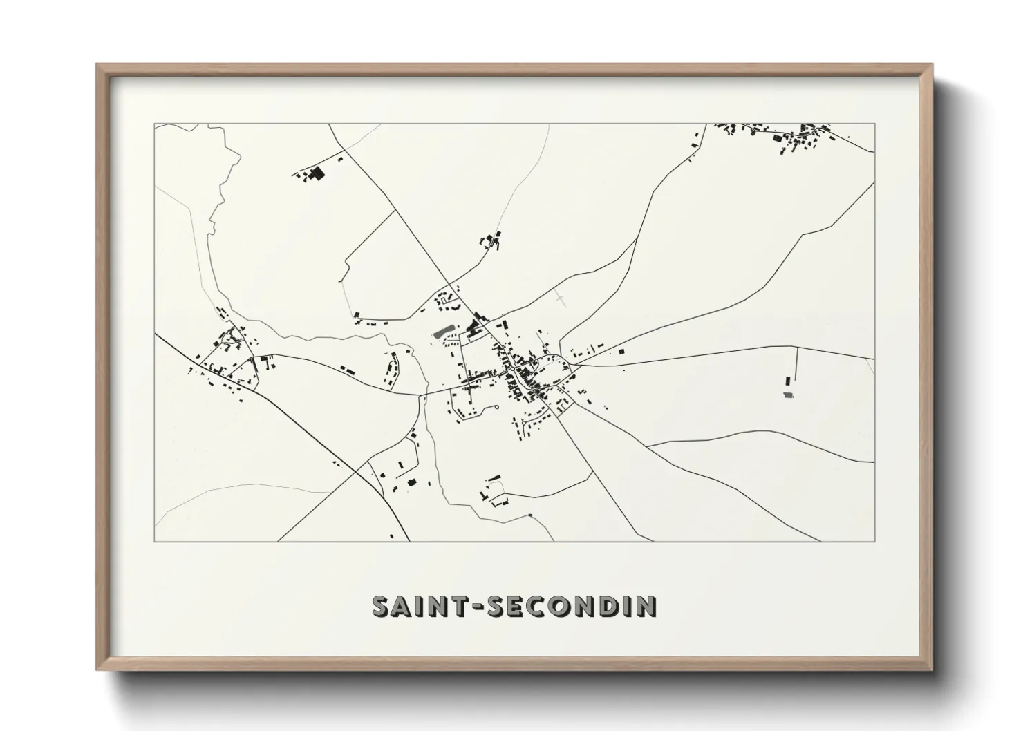 Une affiche de carte sur Saint-Secondin