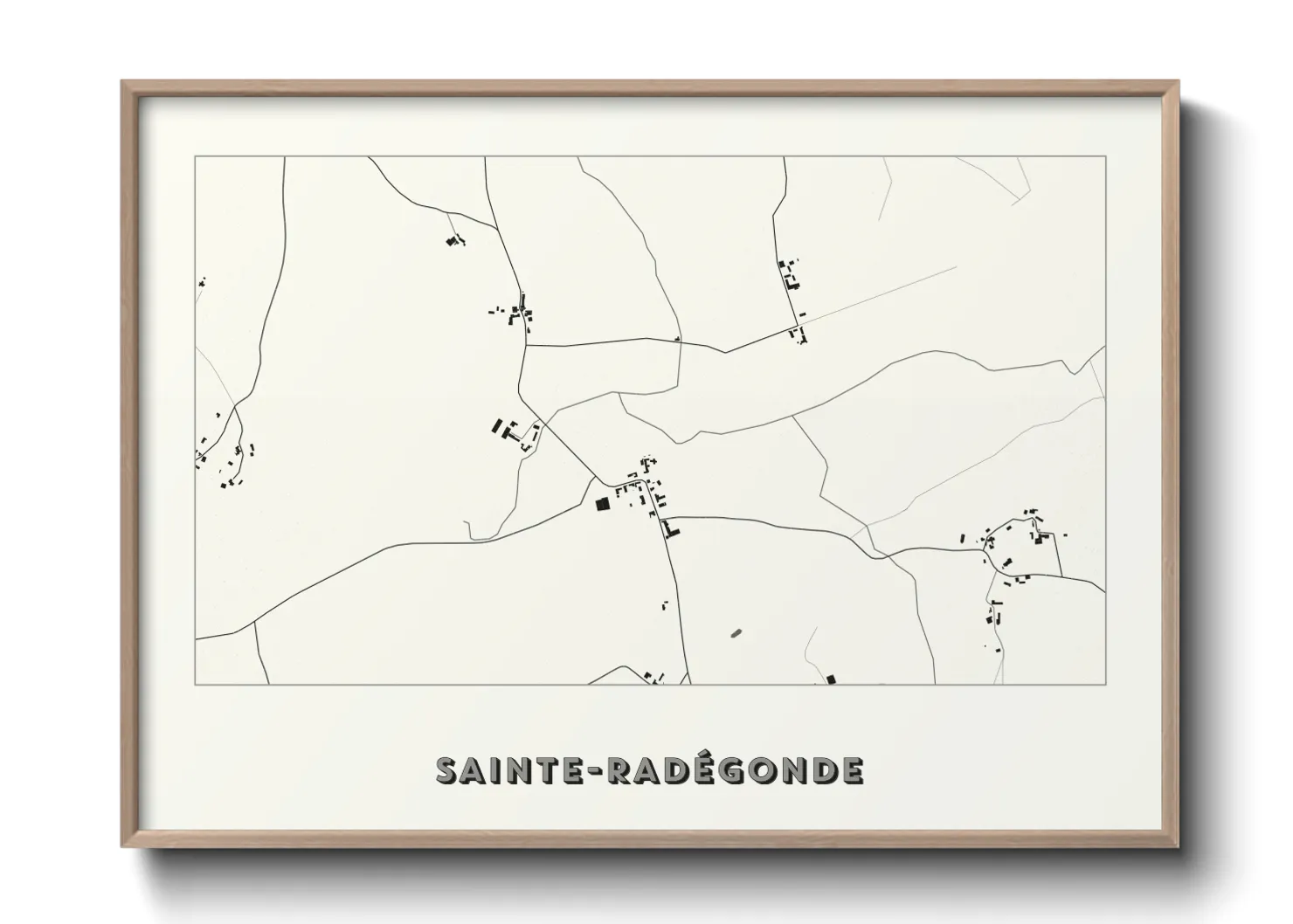 Une affiche de carte sur Sainte-Radégonde