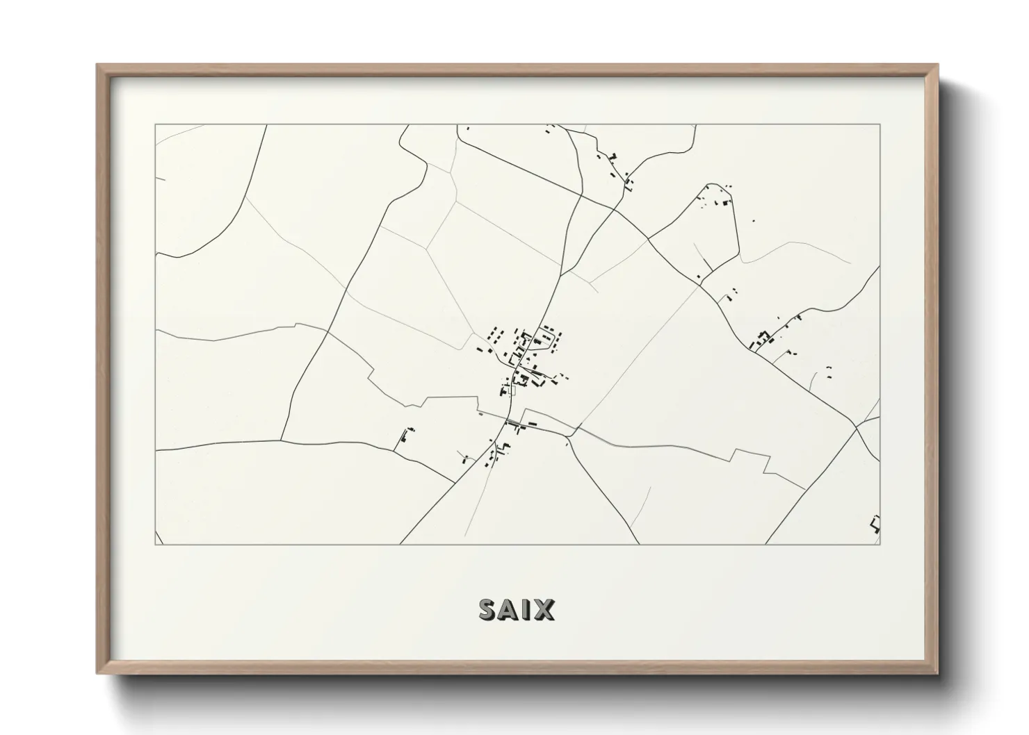 Une affiche de carte sur Saix