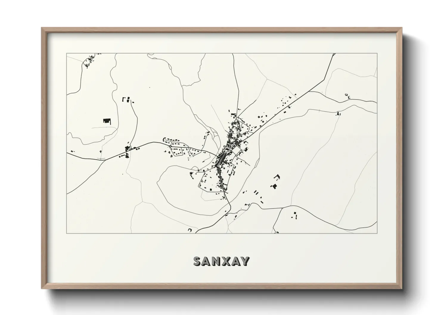 Une affiche de carte sur Sanxay