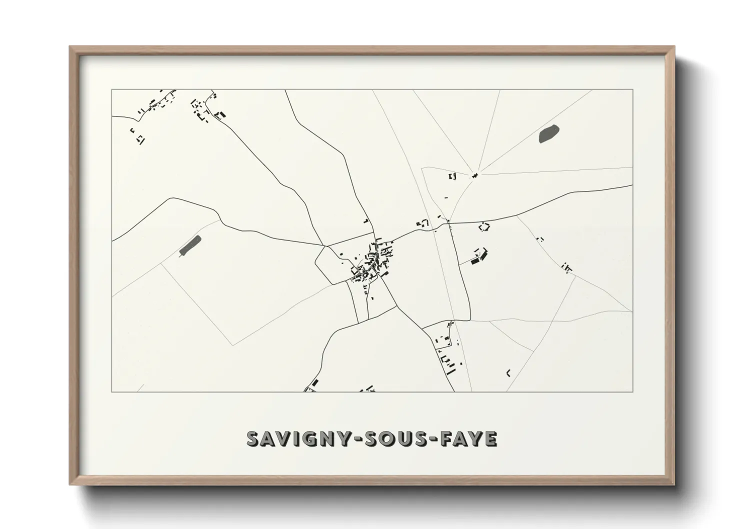 Une affiche de carte sur Savigny-sous-Faye