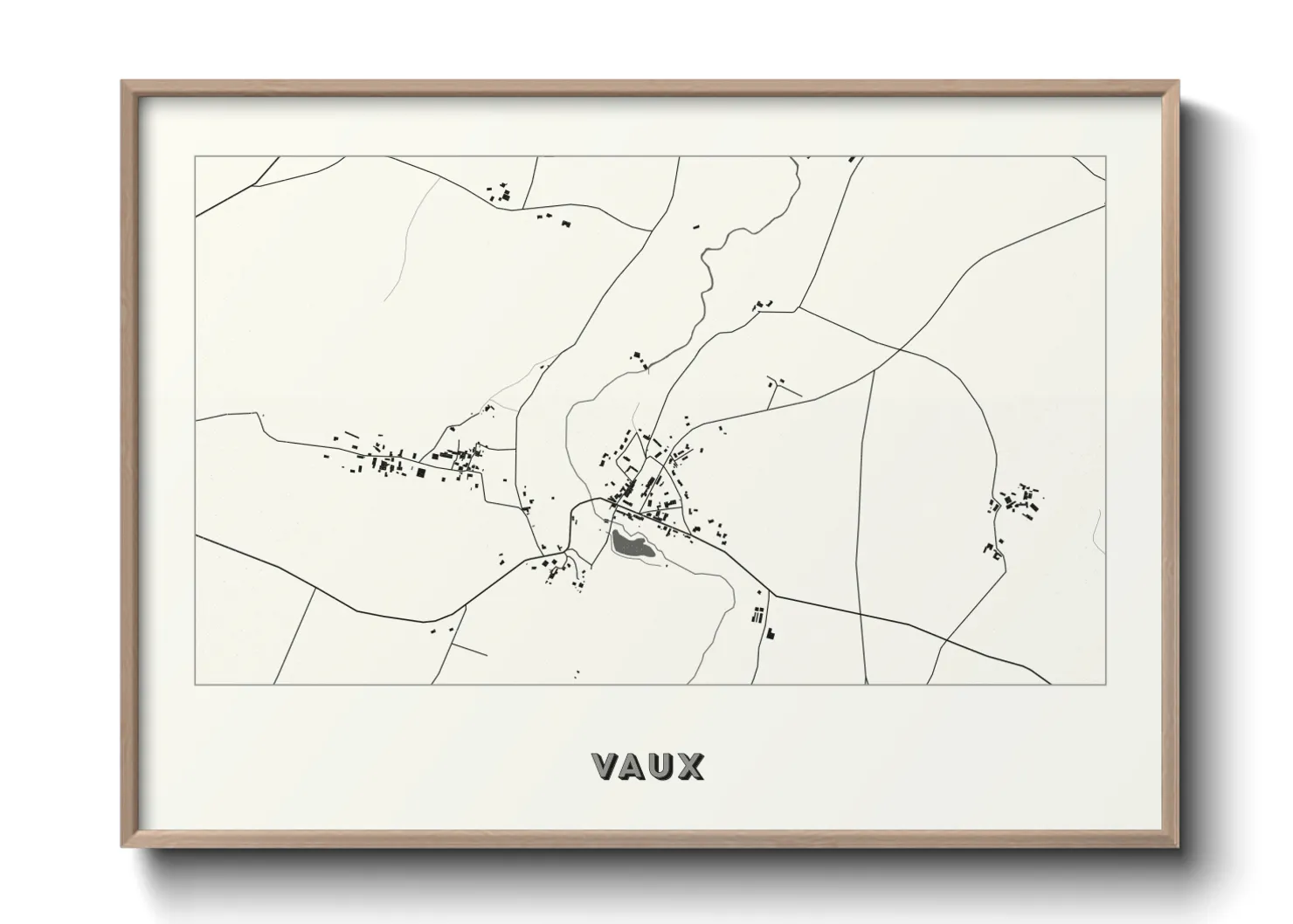 Une affiche de carte sur Vaux