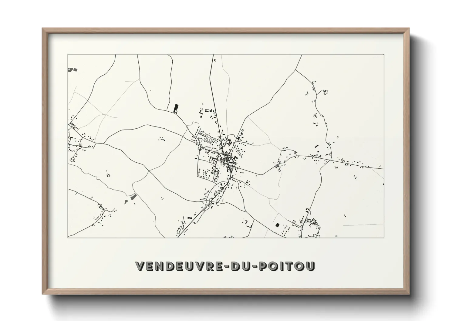 Une affiche de carte sur Vendeuvre-du-Poitou
