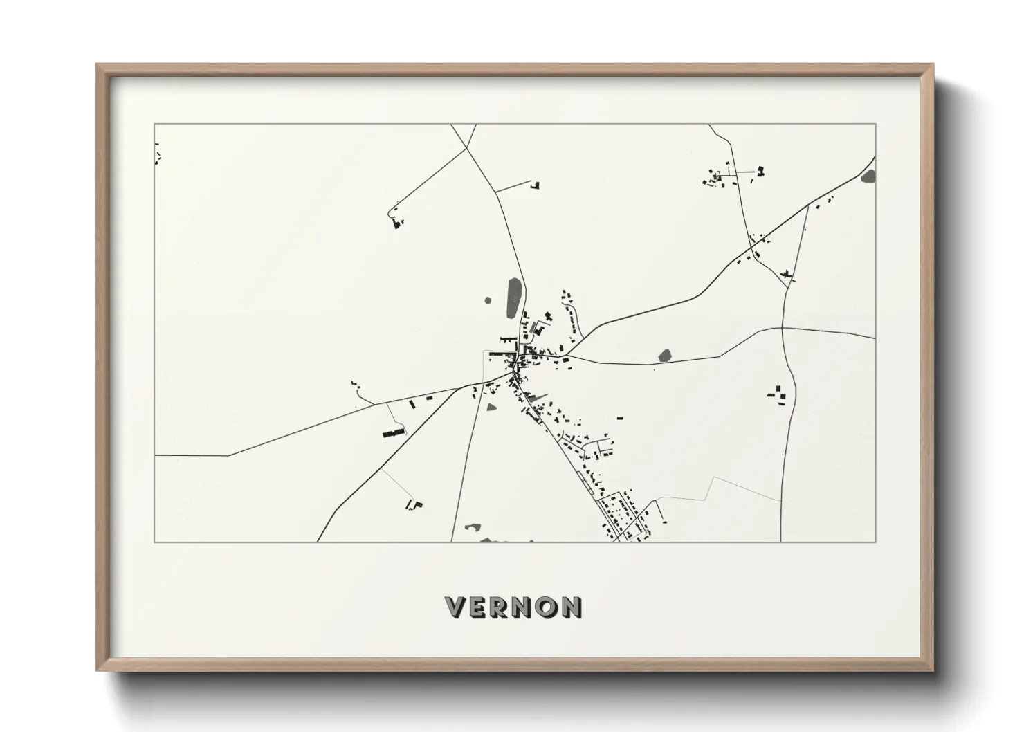 Une affiche de carte sur Vernon