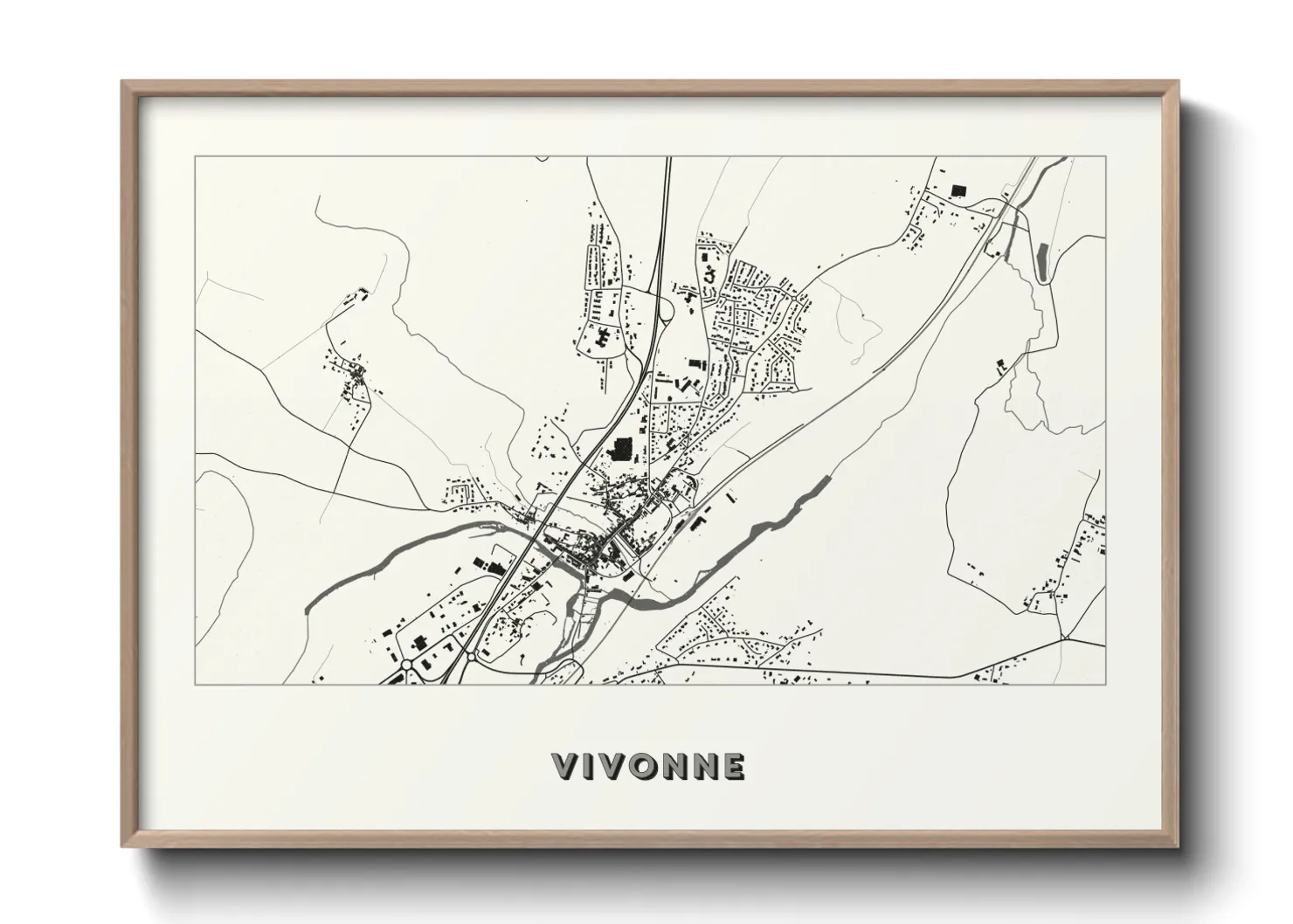 Une affiche de carte sur Vivonne