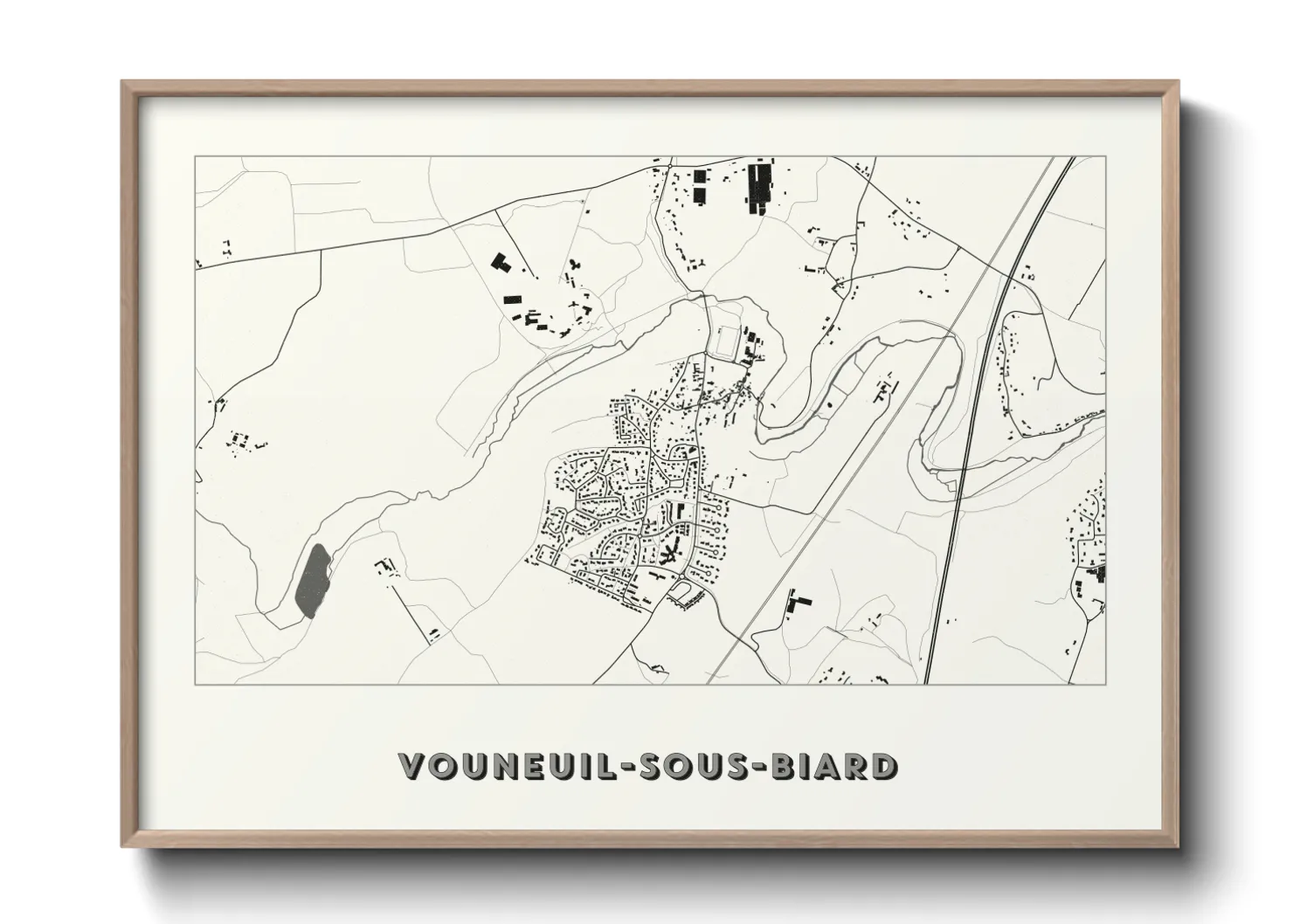 Une affiche de carte sur Vouneuil-sous-Biard