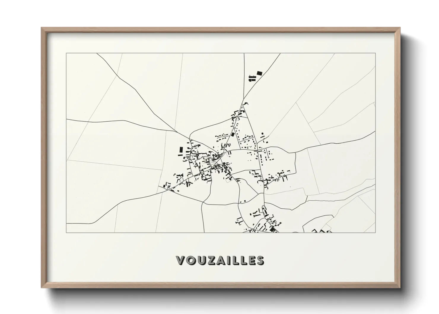 Une affiche de carte sur Vouzailles