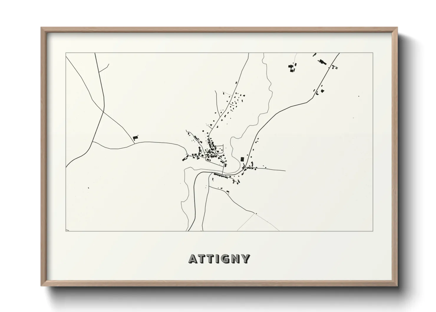 Une affiche de carte sur Attigny