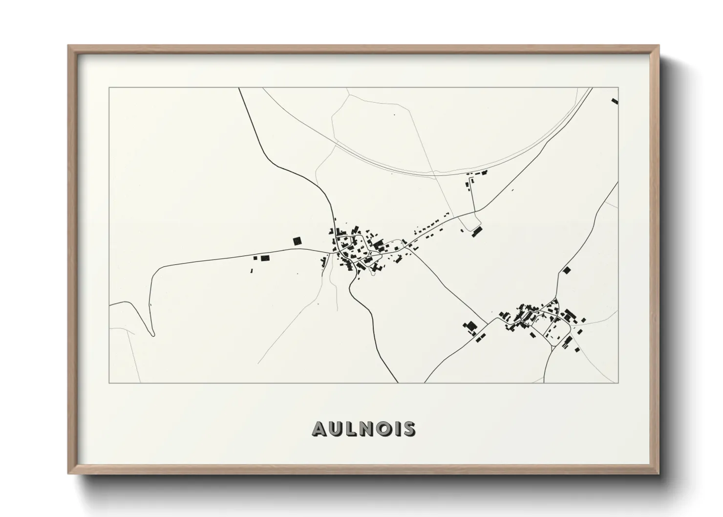 Une affiche de carte sur Aulnois