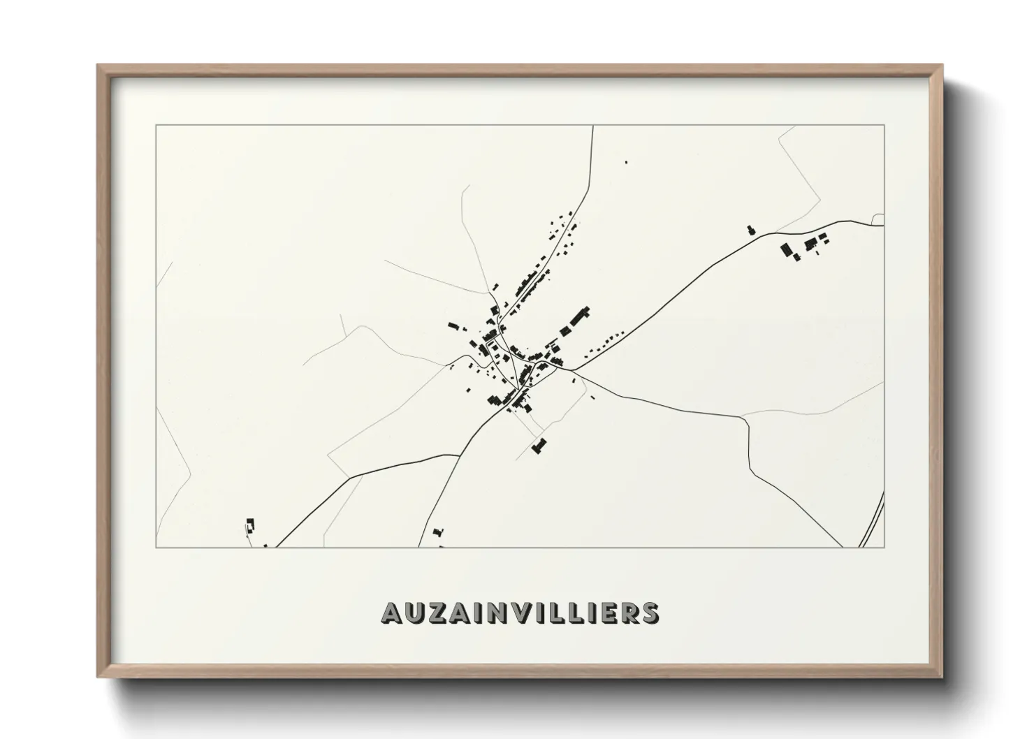 Une affiche de carte sur Auzainvilliers